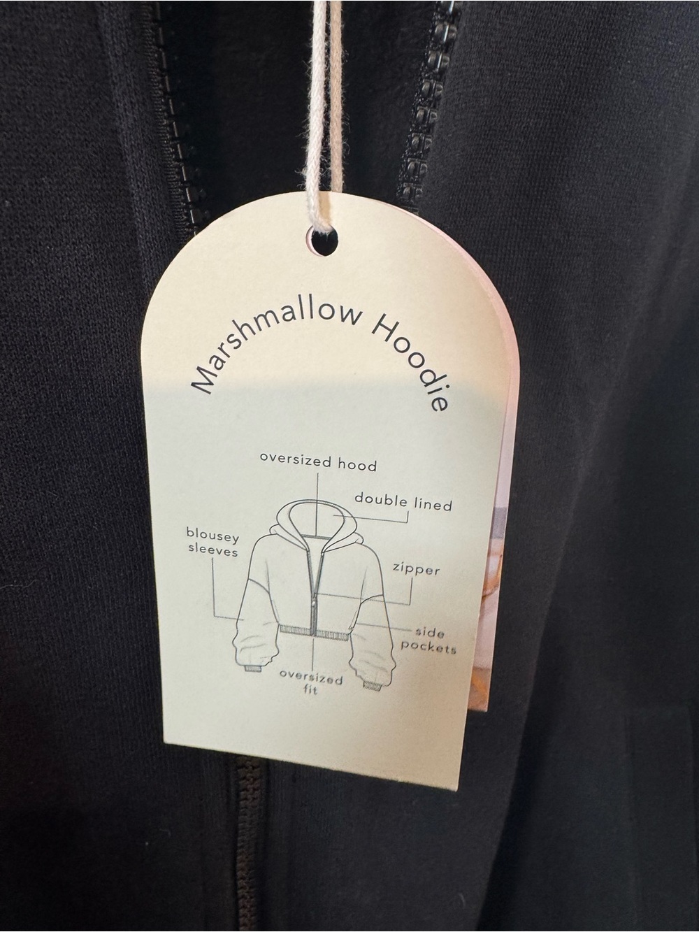 Blogilates Women's Marshmallow Full Zip Hooded Sweatshirt, Black, Sz M, NWT - Picture 8 of 10